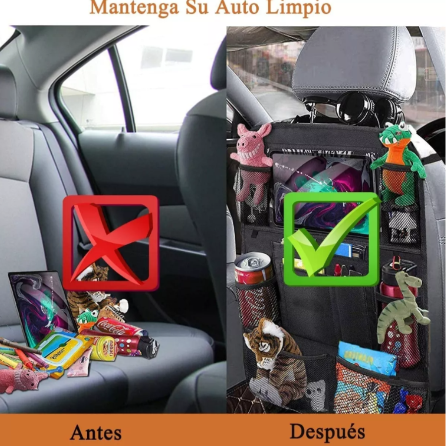 BackSeat Buddy - Organizador Trasero Multiusos para Coche 2 x 1