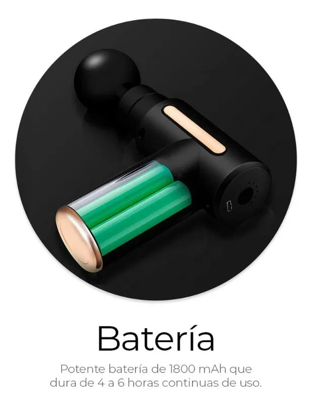 PowerMassage™ Pistola de Masaje Corporal con 4 Cabezales