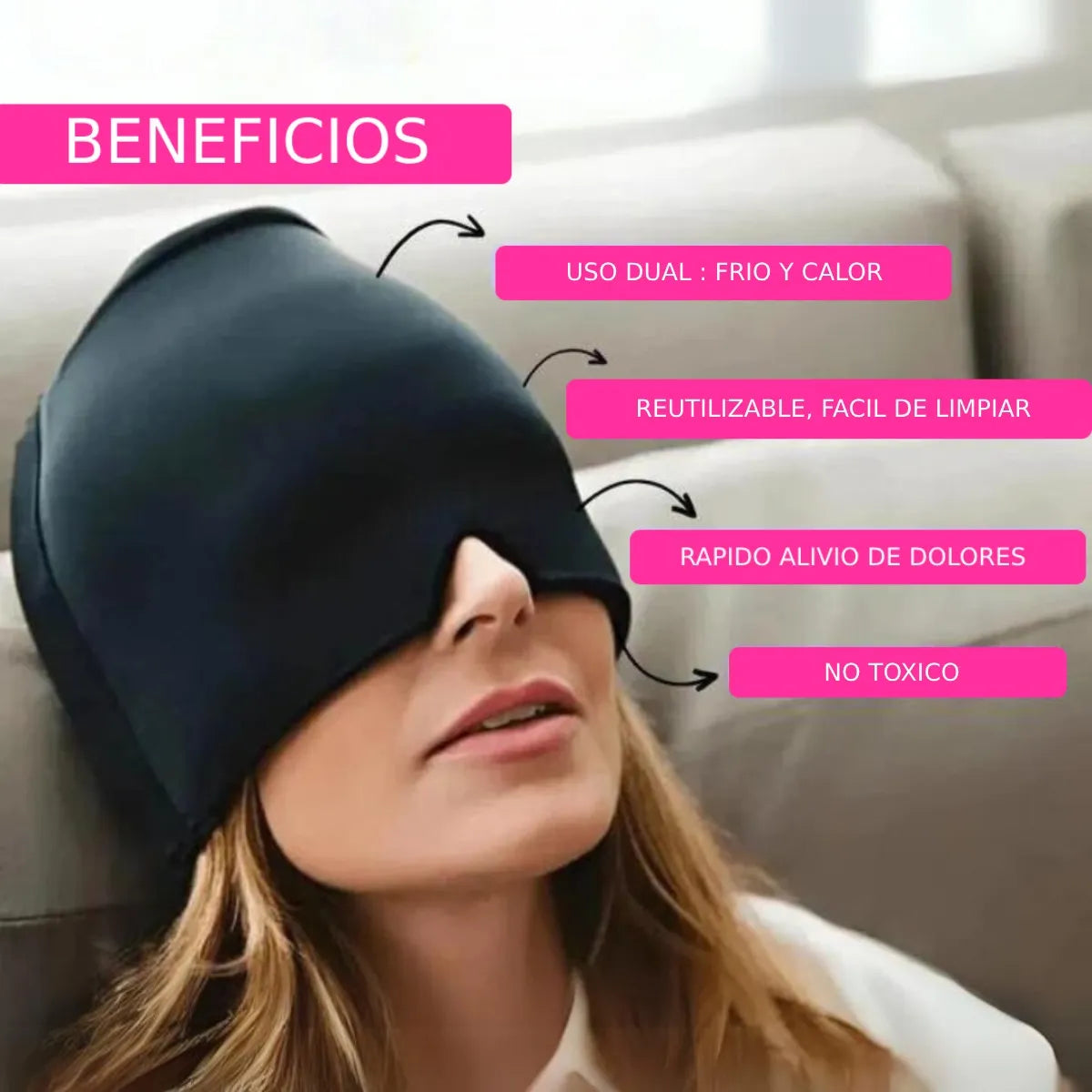 MigraZen™ Gorro de Gel Terapéutico para Alivio de Migraña y Tensión