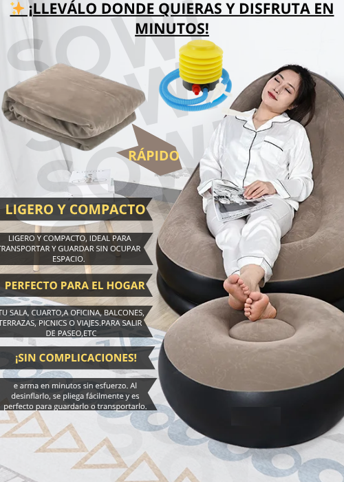 MaxComfort™ Sofá Inflable + Sillón Inflable + Inflador Manual 3 en 1