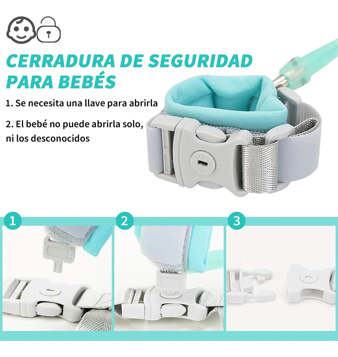 SafeWalk Baby™ Arnés de Seguridad con Correa y Llave para Niños