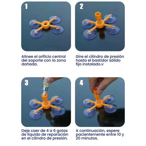 CrystalFix Ultra™ Repara grietas y arañazos en vidrios al instante, desde casa