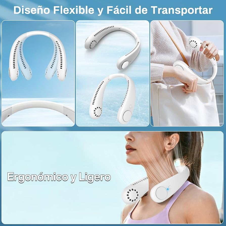 AireLuxe™ Ventilador de Cuello Portátil y ligero