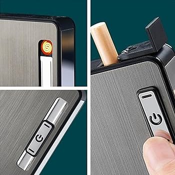 SmokeLux™ Cigarrera elegante con encendedor eléctrico integrado