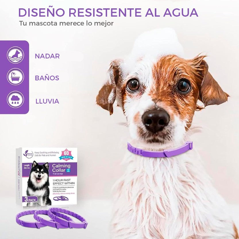 TranquilPet Collar Calmante Natural para Perros y Gatos 3x1