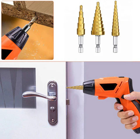 DrillMaster™ Kit de Brocas Escalonadas de Titanio