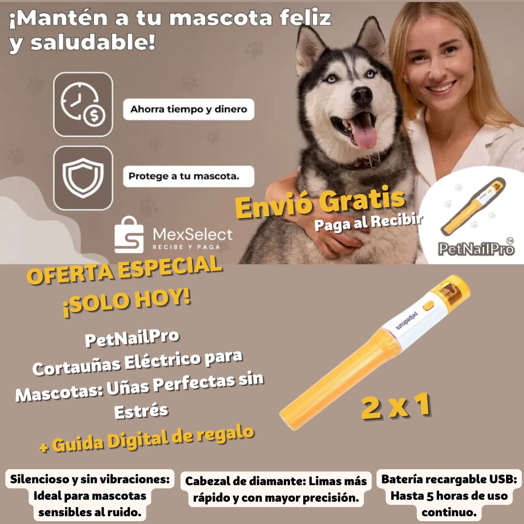 PetNailPro Cortauñas Eléctrico para Mascotas 2x1