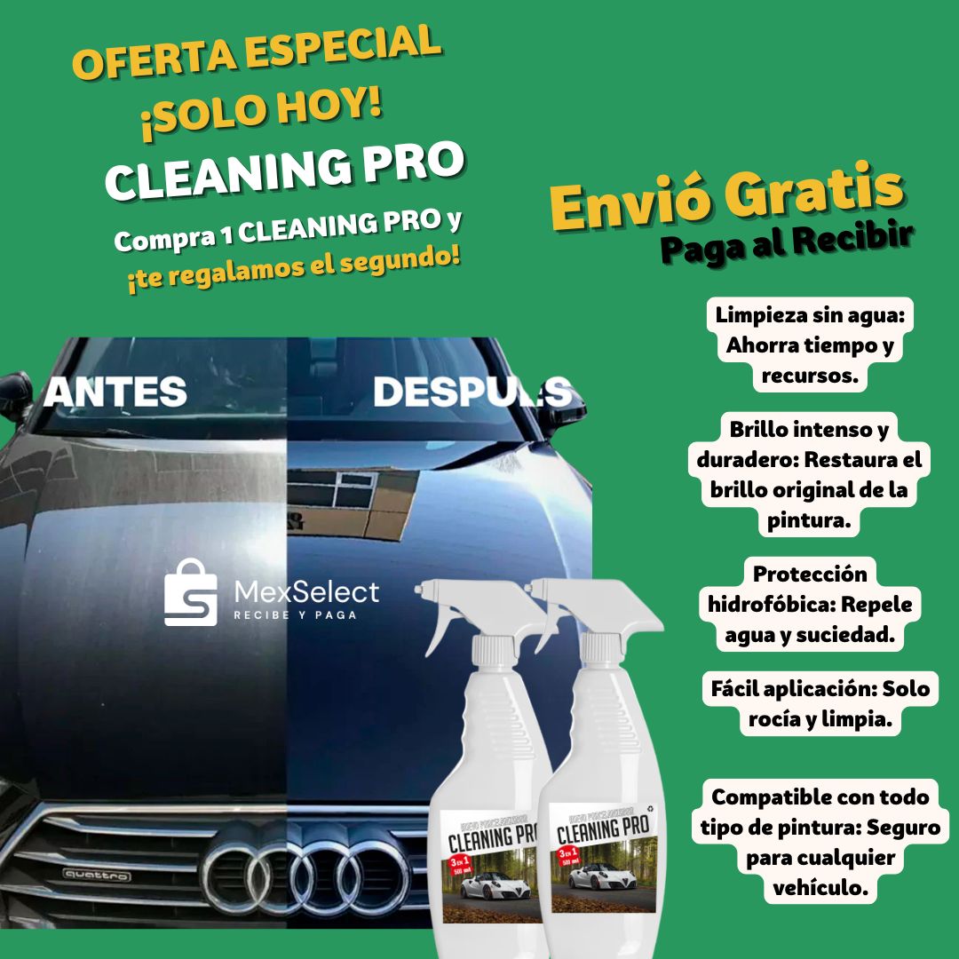 Cleaning Pro Limpieza, brillo y protección sin agua 2x1