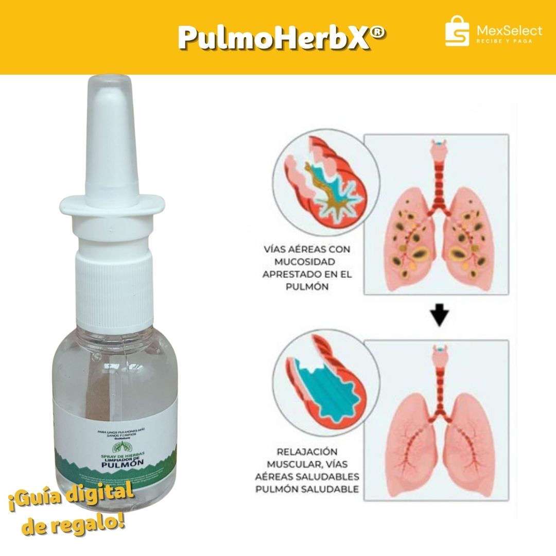 PulmoHerbX® Spray 100 % Herbal - Limpia y Descongestiona tus Pulmones