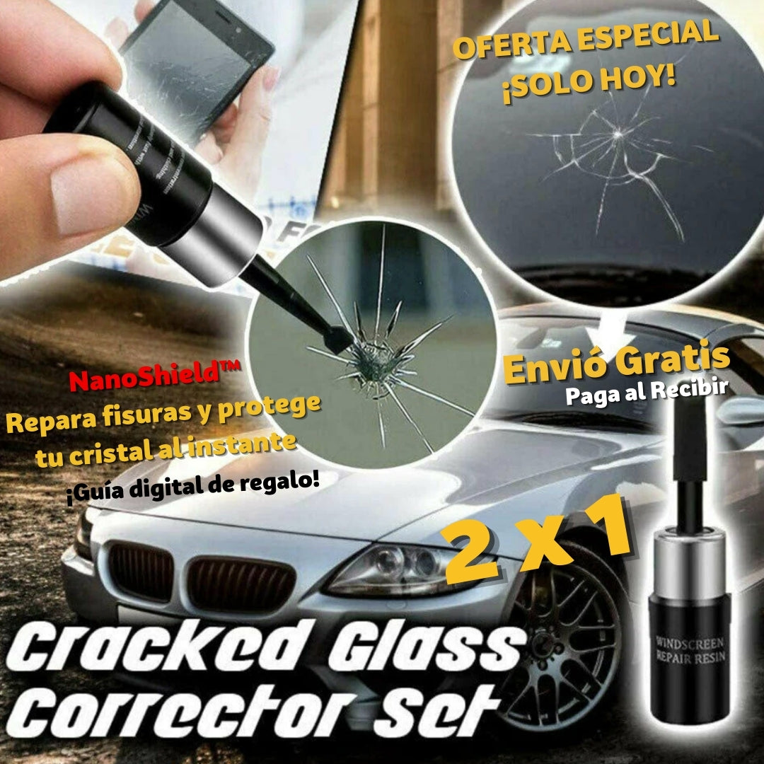 NanoShield™ Repara fisuras y protege tu cristal al instante 2x1