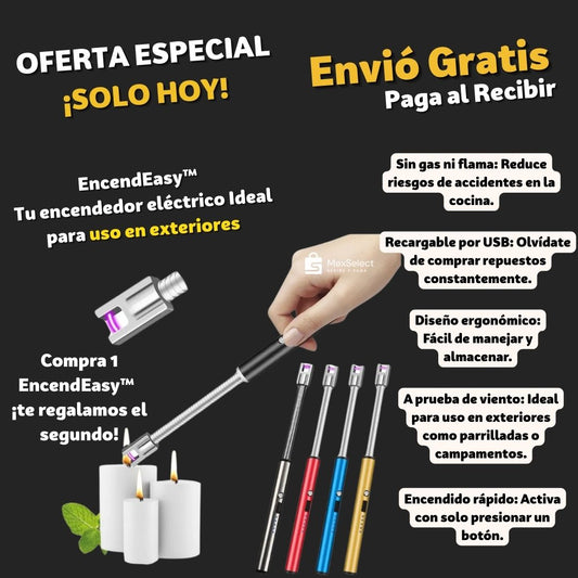 EncendEasy™ Encendido sin flama, seguro y recargable para exterior 2x1