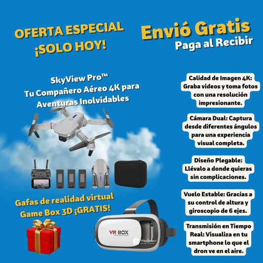SkyView Pro™ Tu Compañero Aéreo 4K ¡Más Regalo!