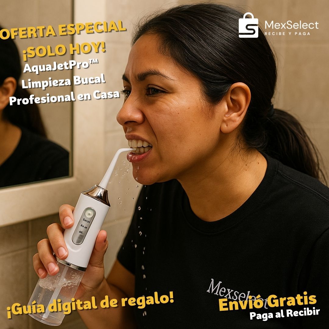 AquaJetPro™  Elimina Placa y Mal Aliento en Segundos