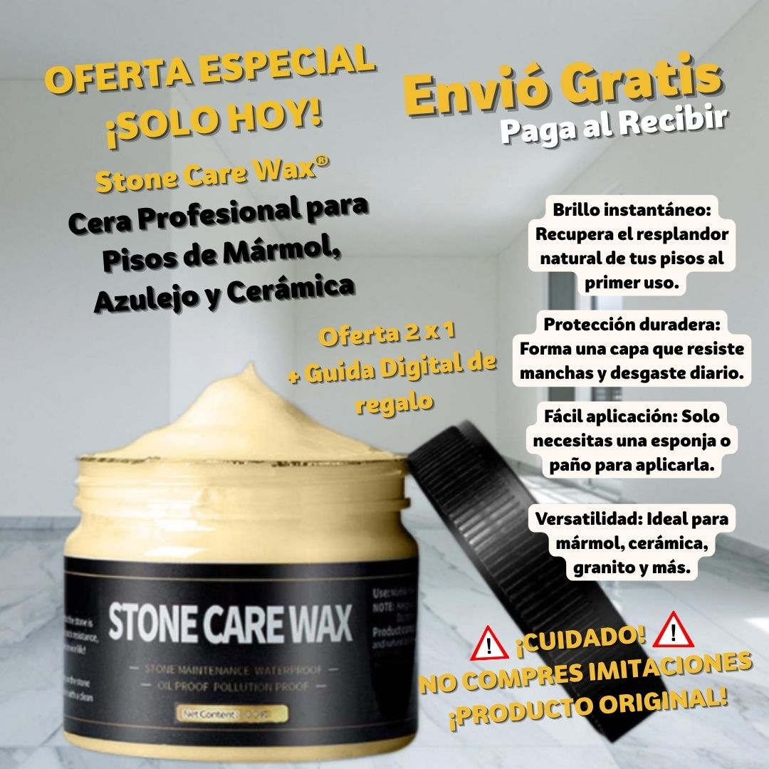 Stone Care Wax® Cera Profesional Mármol, Azulejo y Cerámica 2x1