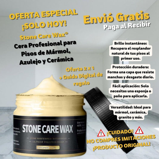 Stone Care Wax® Cera Profesional Mármol, Azulejo y Cerámica 2x1