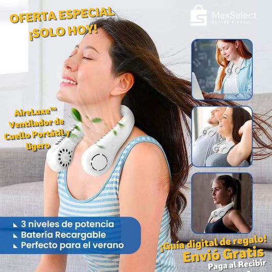 AireLuxe™ Ventilador de Cuello Portátil y ligero