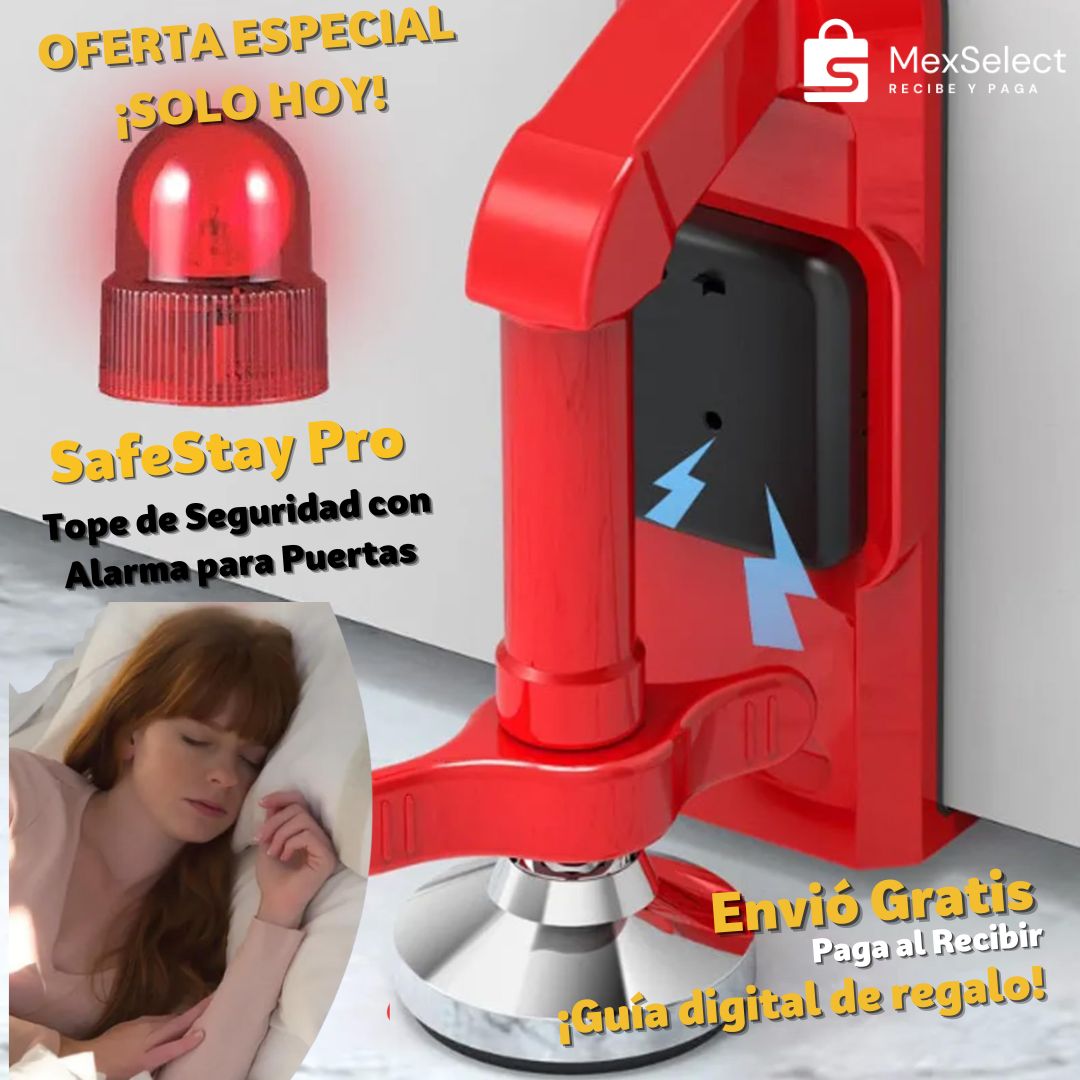 SafeStay Pro Tope de Seguridad con Alarma para Puertas