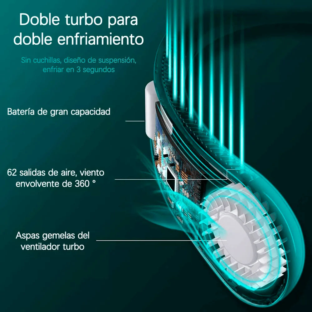 AireLuxe™ Ventilador de Cuello Portátil y ligero