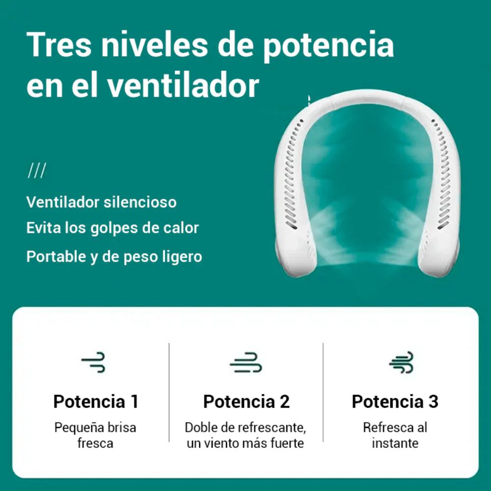 AireLuxe™ Ventilador de Cuello Portátil y ligero