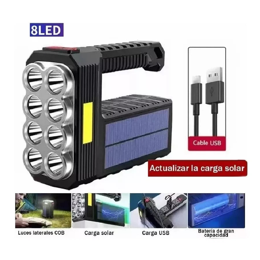 SolarBeam™ Linterna Multifuncional 8 LEDs