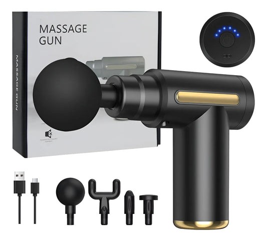 PowerMassage™ Pistola de Masaje Corporal con 4 Cabezales