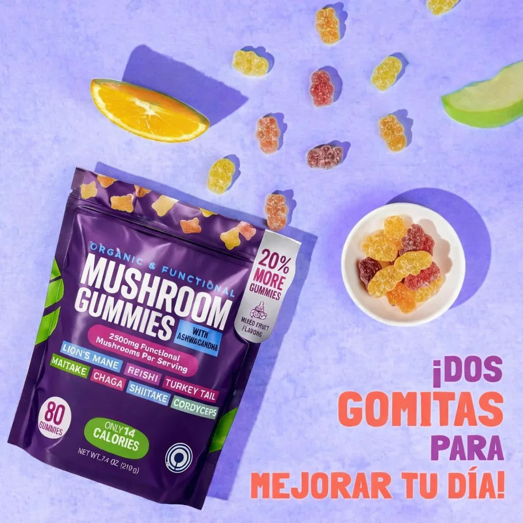 Mushroom Gummies™ con Ashwagandha 80 Gomitas