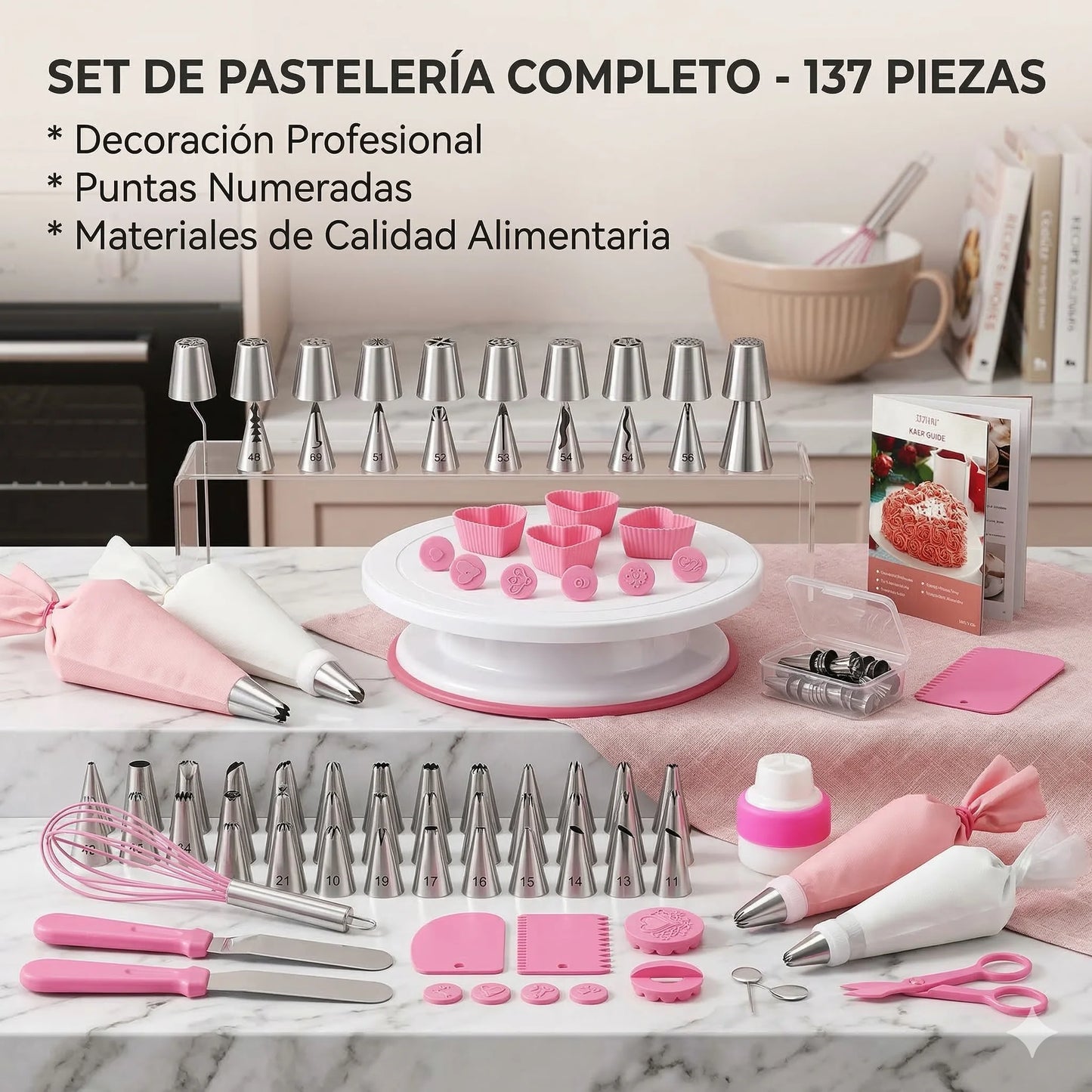 MasterCake Pro™ El Kit de 137 Piezas para Repostería