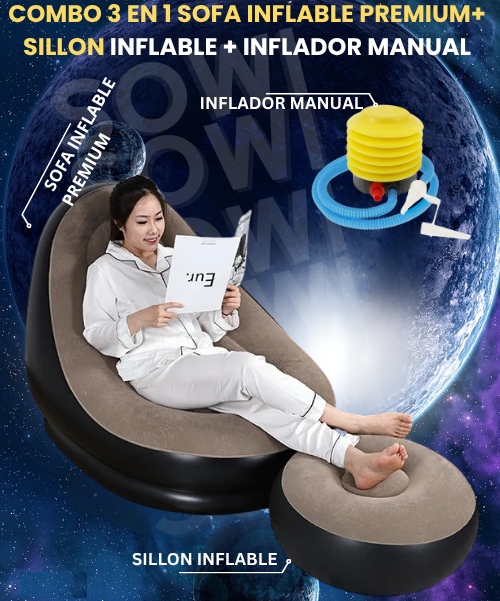 MaxComfort™ Sofá Inflable + Sillón Inflable + Inflador Manual 3 en 1