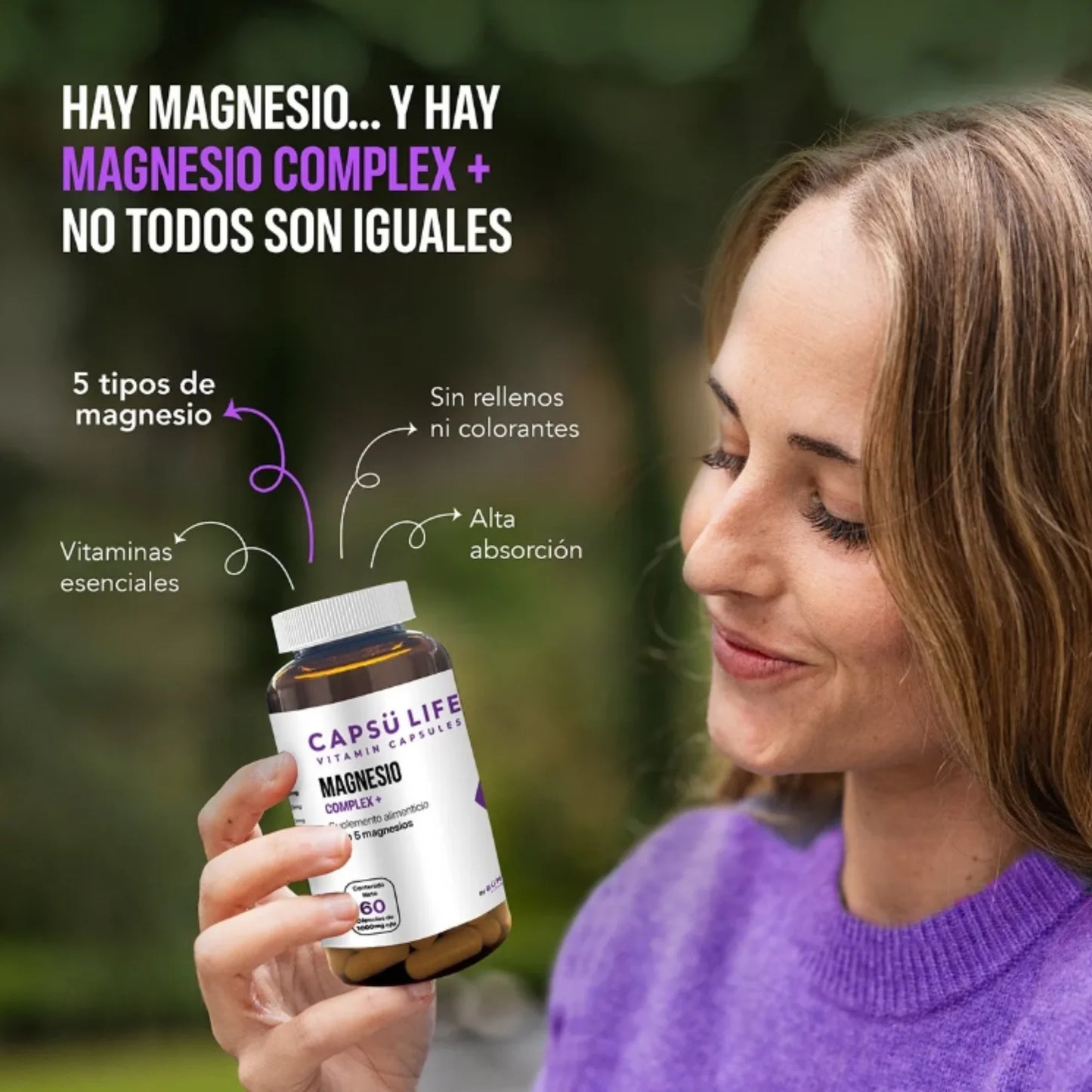Capsu Life™ Suplemento de Magnesio Complex 60 Capsulas
