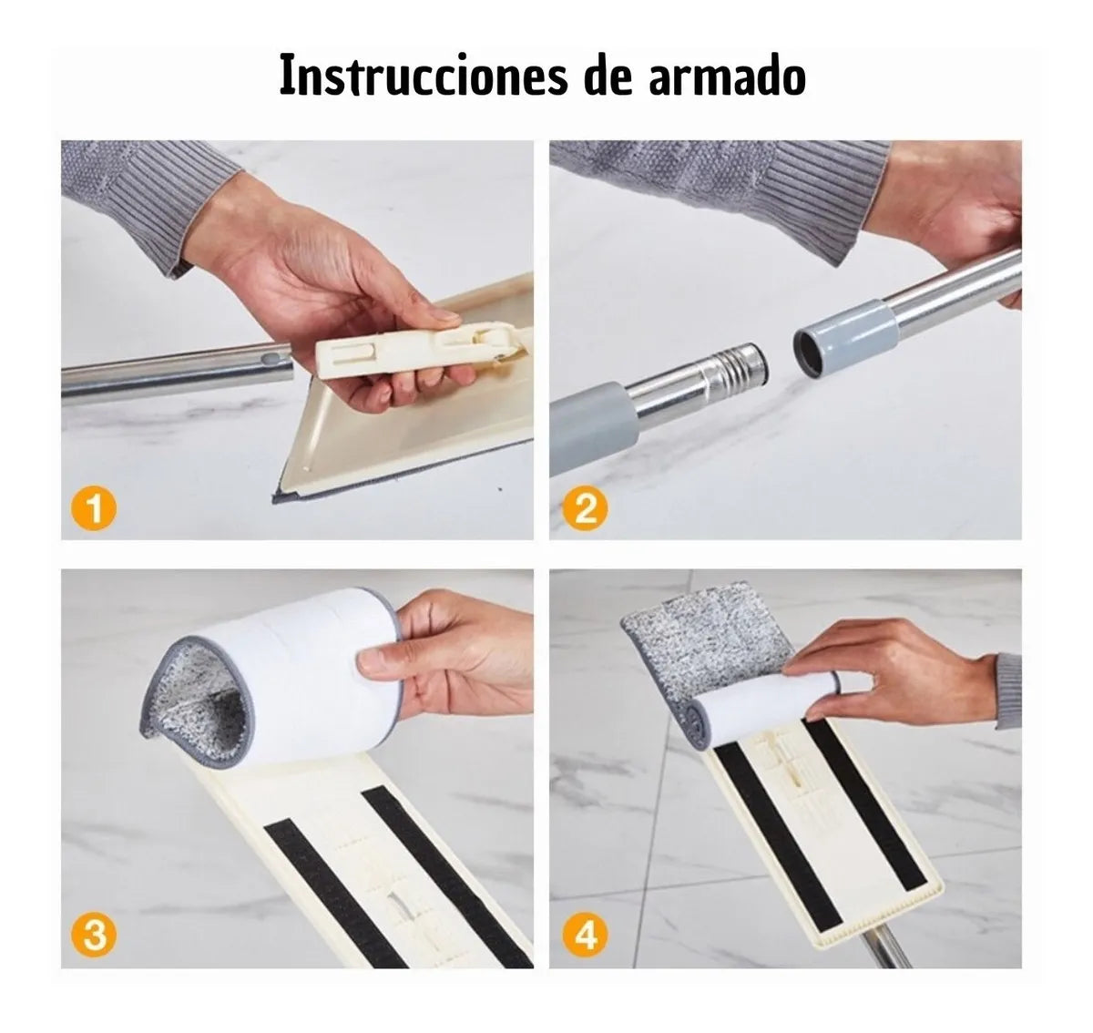 SpinClean™ Trapeador de Microfibra Giratorio 360°