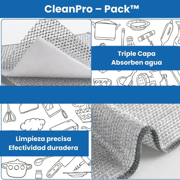 CleanPro™ Paños Profesionales de Limpieza (Pack de 5 Unidades)