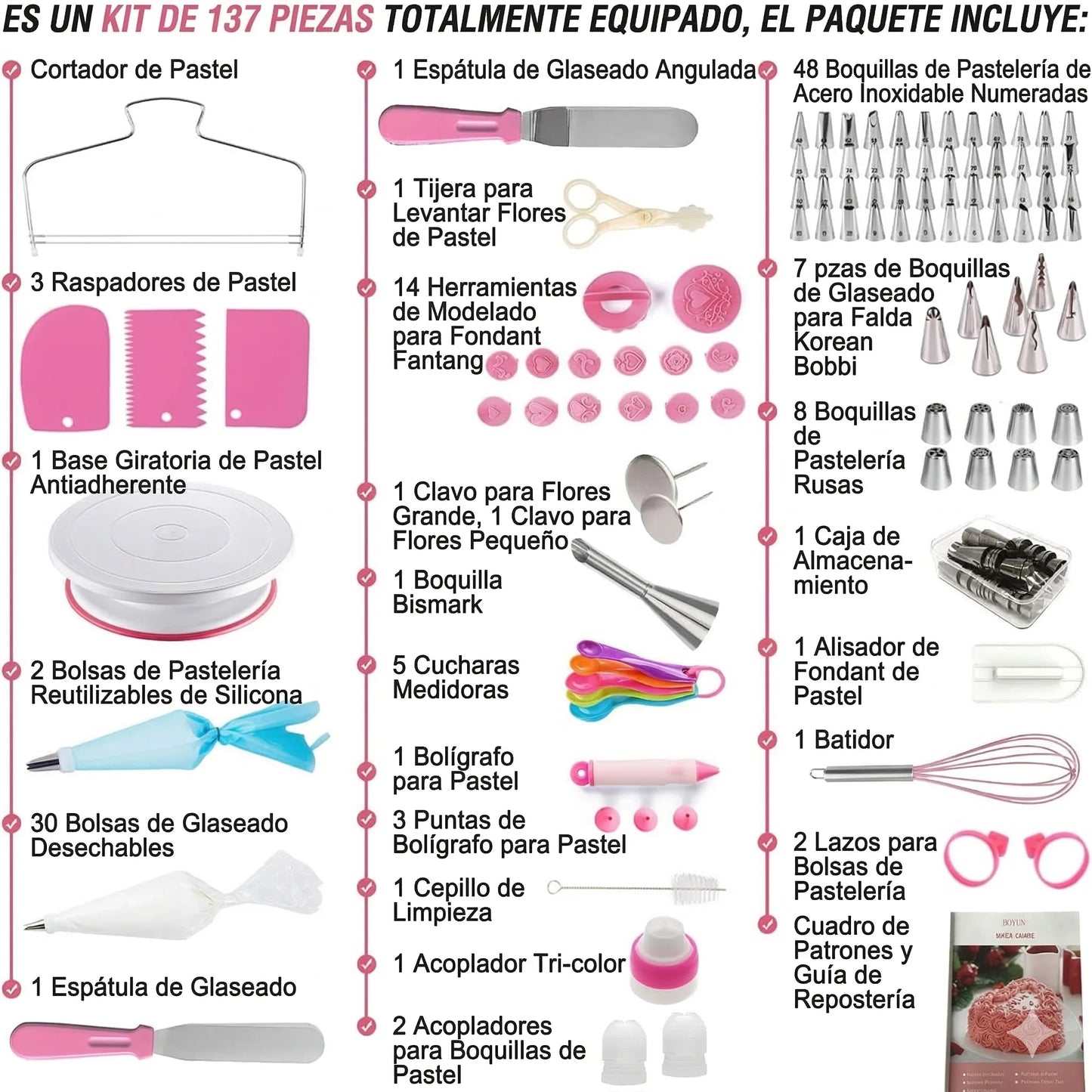 MasterCake Pro™ El Kit de 137 Piezas para Repostería