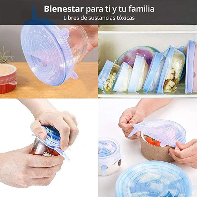 FreshSeal™ Tapas de Silicon Reutilizables 18 Piezas