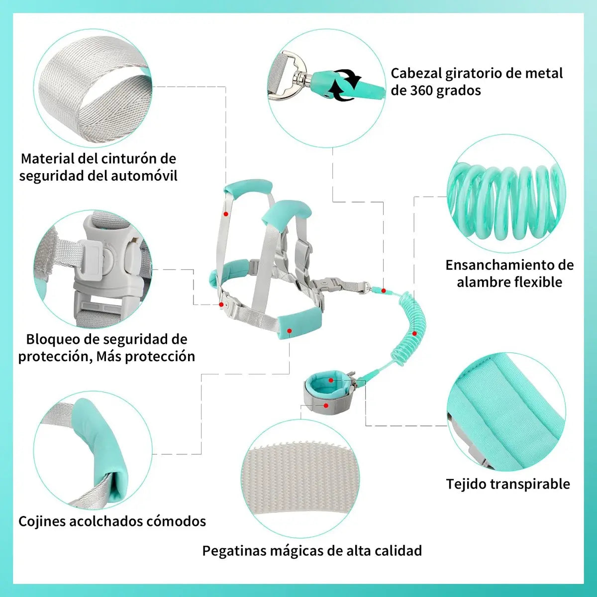 SafeWalk Baby™ Arnés de Seguridad con Correa y Llave para Niños