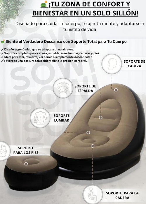 MaxComfort™ Sofá Inflable + Sillón Inflable + Inflador Manual 3 en 1