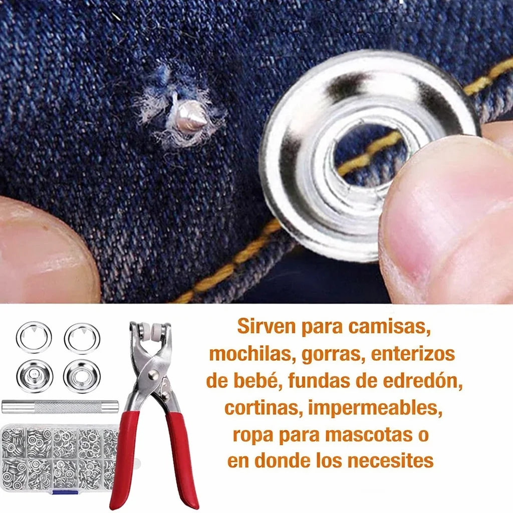 SnapFix Pro™ Kit para Colocar Botones a Presión 100 Botones