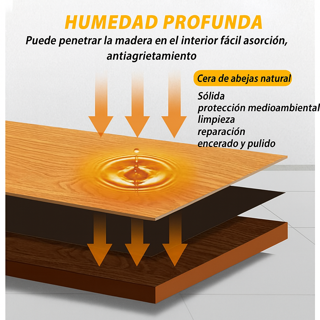 BeeWax Cera de Abeja Premium para Madera y Cuero 2x1