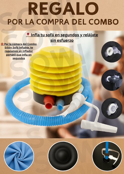 MaxComfort™ Sofá Inflable + Sillón Inflable + Inflador Manual 3 en 1