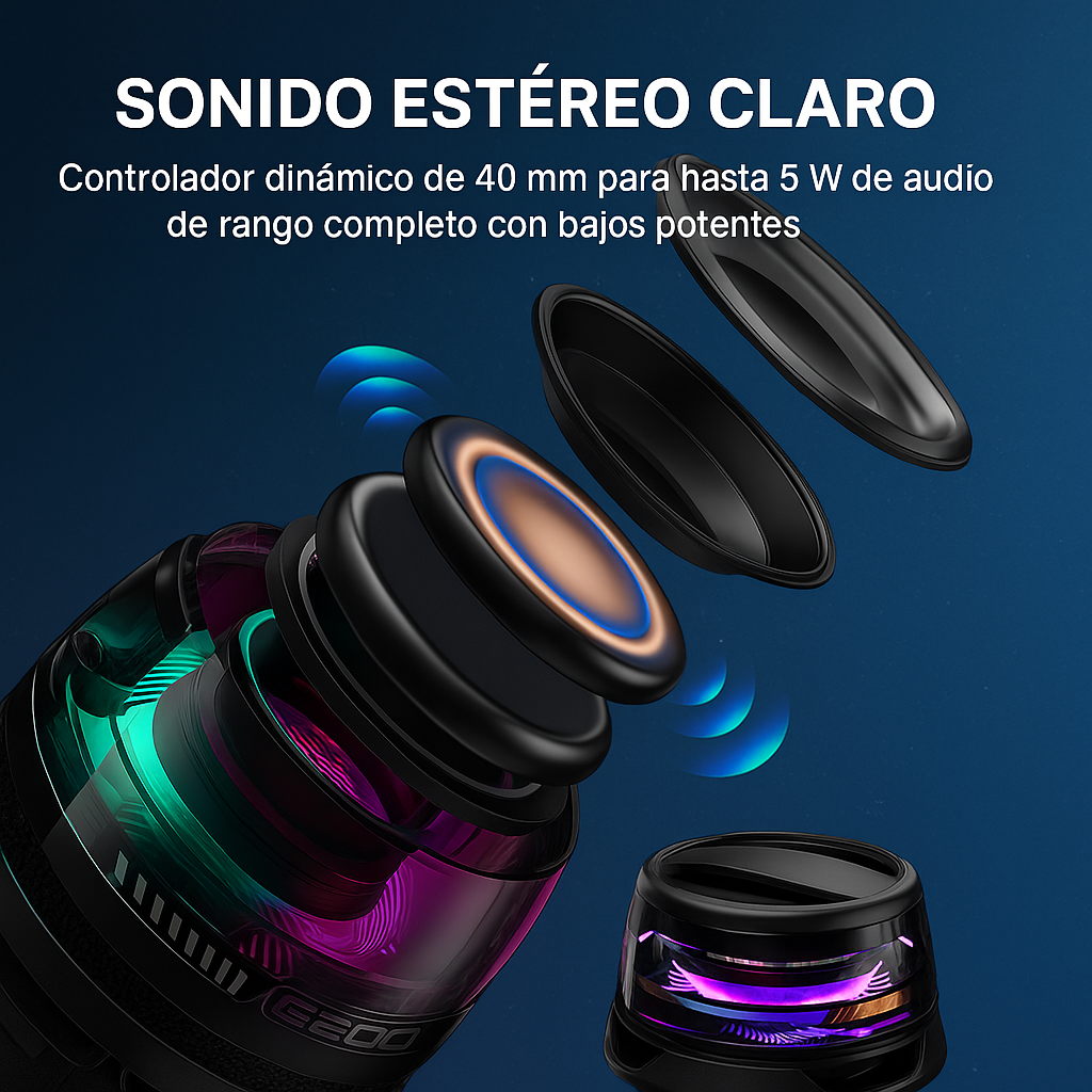 G200™ escucha tu música favorita con potencia, estilo y sin cables.