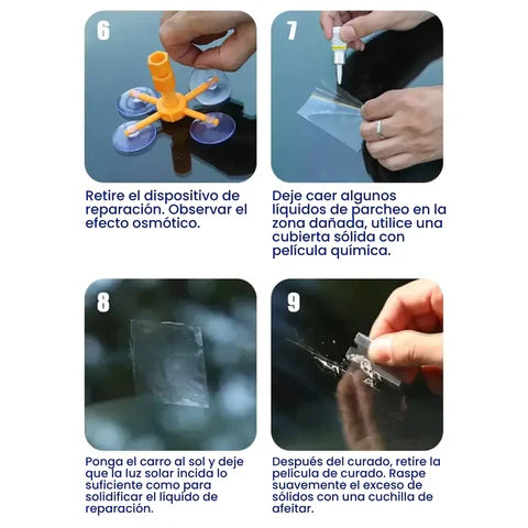 CrystalFix Ultra™ Repara grietas y arañazos en vidrios al instante, desde casa