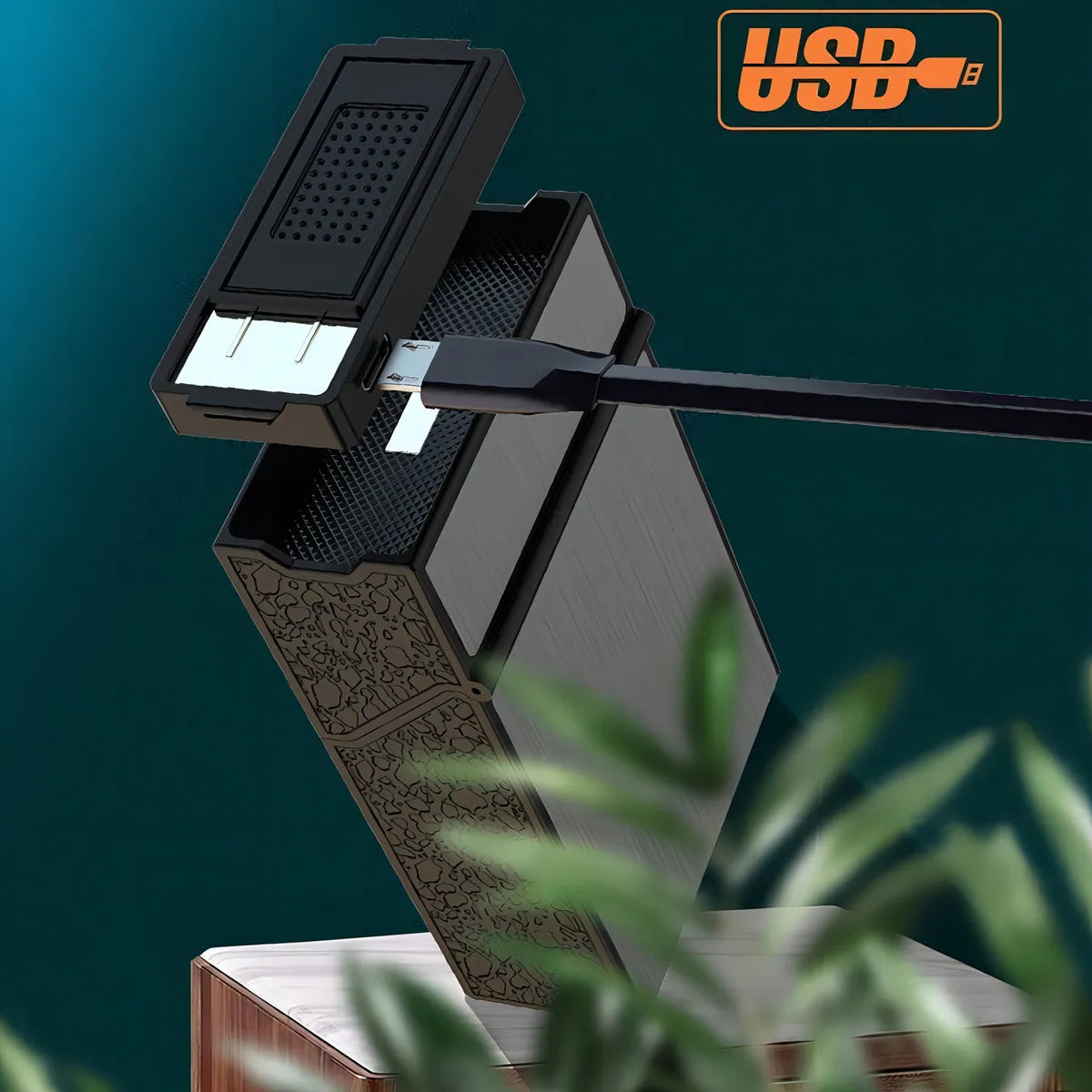 SmokeLux™ Cigarrera elegante con encendedor eléctrico integrado