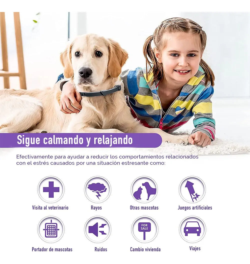 TranquilPet Collar Calmante Natural para Perros y Gatos 3x1