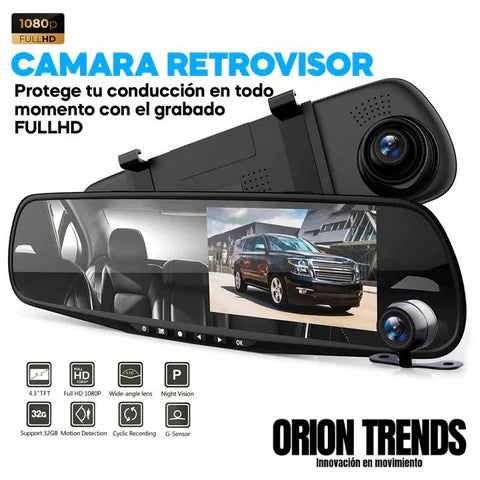 SmartView Pro Espejo Retrovisor Inteligente con Cámara Dual y Pantalla Táctil