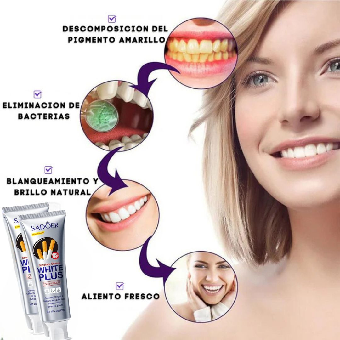 White Plus Blanqueador Dental de Menta Eficiente 2X1