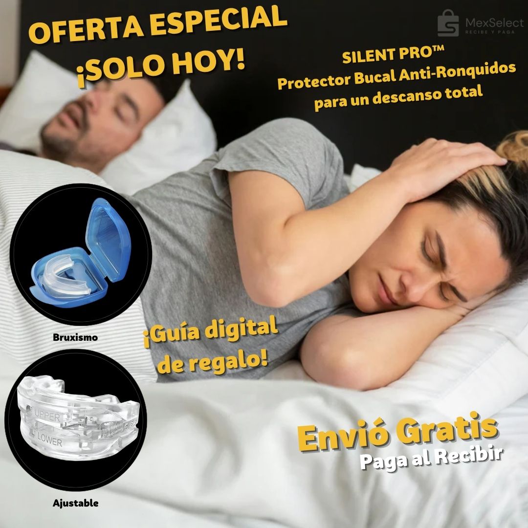 SILENT PRO™ Protector Bucal Anti‑Ronquidos para un descanso total