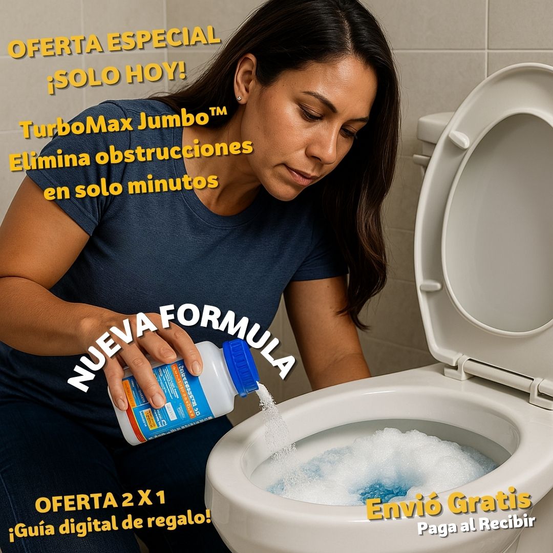 TurboMax Jumbo Elimina bloqueos en tus tuberías en minutos 2x1