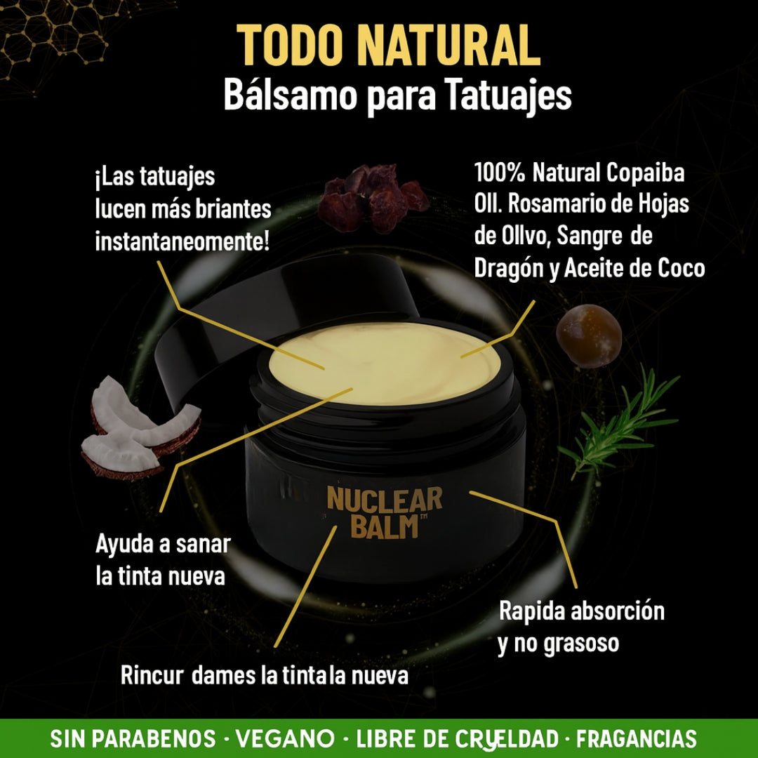 Nuclear Balm™ Hidrata, Protege y Mantén el Brillo de tu Tatuaje por Más Tiempo