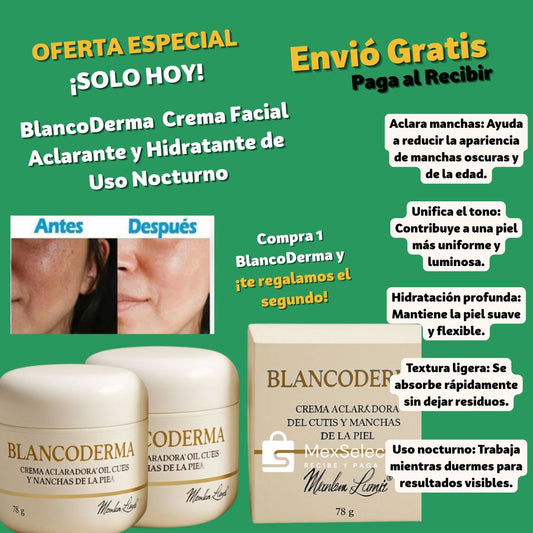 BlancoDerma crema facial Aclarante e Hidratante uso Nocturno 2x1