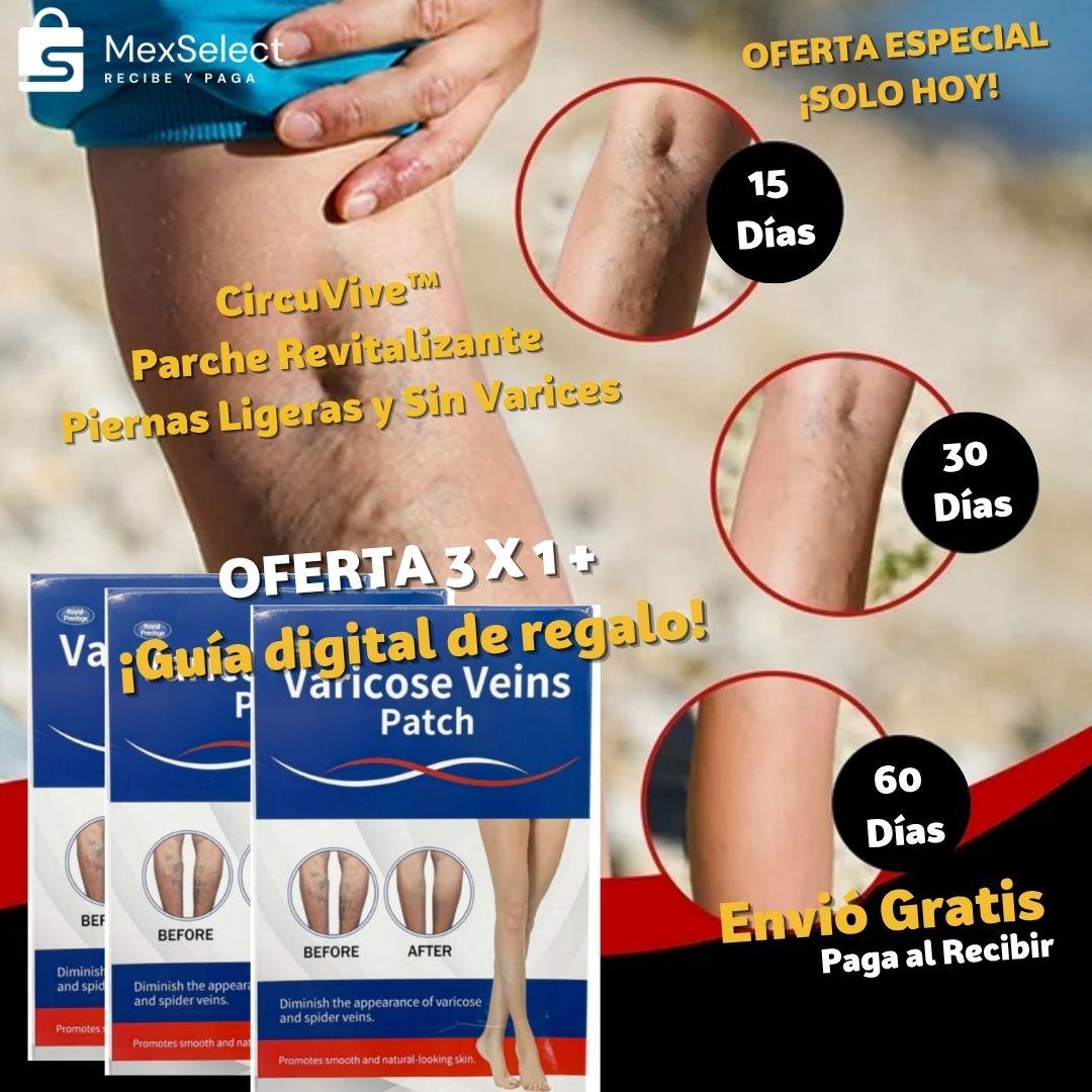CircuVive™ Parche Revitalizante Piernas Circulación Varices 3x1