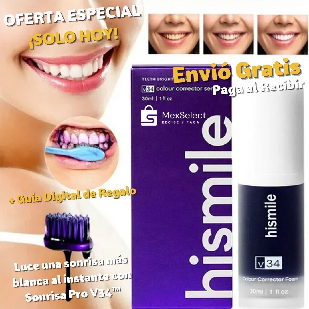 Hismile V34™ Luce una sonrisa más blanca al instante 2x1
